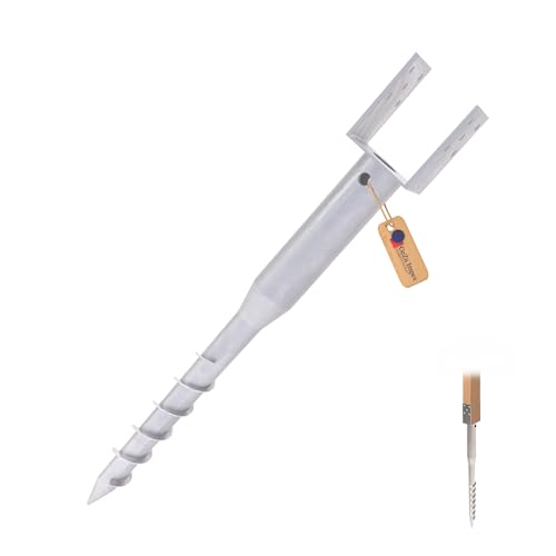 GeZu Impex Staffa ad U con Perno a Spirale 76 x 865 mm Manicotti a Vite U Supporto per U Pali da Avvitare Ancoraggio da Terra Palo da Avvitare