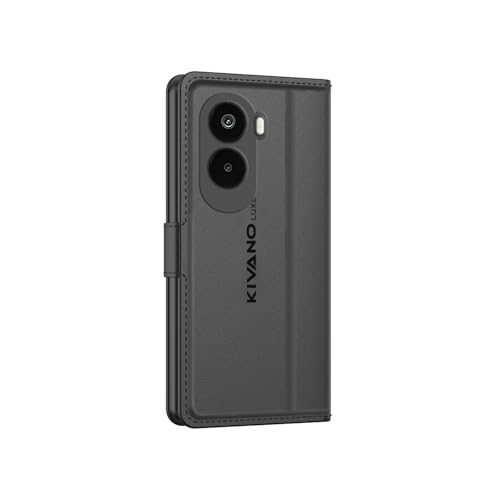 Image of KIVANO LUXE Compatible with Poco M7 Plus 5G Artisanal Leather Wallet Case with Card Holder for Men Women, Magnetic Flip Folio Cover with Stand RFID Blocking Cell