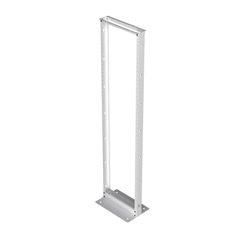 NavePoint 45U 2 Post Rack Open Frame Server Rack for 19 Inch Equipment, AV, Networking, Data & IT Devices, 2-Post Rack 45U 661lbs Weight Capacity, White