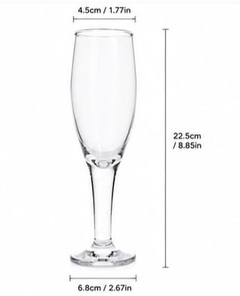 Image of Champagne Flute Glass Set of 2, Crystal Clear Sparkling Wine Glasses, Elegant Long Stem Toasting Glasses for Champagne, Mimosa, Cocktail, Wedding, Party & Home Bar Celebration Wedding Glass