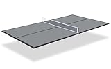 REAHOISY Ping Pong Table Top, 7FT/8FT Foldable Table Tennis Table Topper for Pool Table, Indoor Outdoor Table Tennis Conversion Top for Billiard Table w/Net & Foam Padding, Easy Conversion (7ft-Gray)