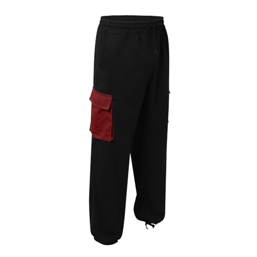 Men's Cargo Pants Casual Color Block Pocket Straight Leg Trousers Relaxed Joggers Hiking Workout Athletic Sweatpants3