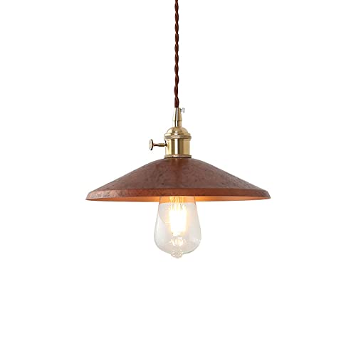 Suspension industrielle vintage en fer forgé couleur rouille pour loft et intérieur rétro