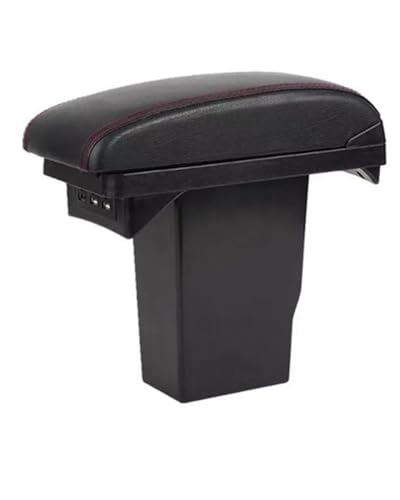 Reposabrazos Central Para Peugeot 2008 2012-2018 Caja Apoyabrazos Piezas Reequipamiento Detalles Caja Almacenamiento Central Caja Reposabrazos(A Black red 3USB)