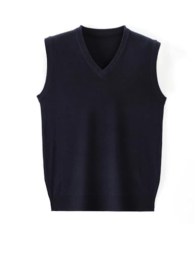 Mnjyihy Mens Fall Winter Sweater Vest Solid Color V-Neck Sleeveless Slim Fit Soft Knitted Pullover Sweater Vest2