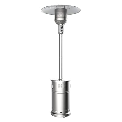 Nexgrill Sundara 92" H Stainless Steel Patio Heater, 48,000 BTUS, 2 Wheels, Electronic Ignition, EZ Lift Tank Access Cylinder, Control Knob, Outdoor Heaters for Patios, Gardens, Backyards, 920-01001