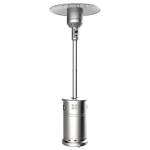 Nexgrill Sundara 92" Stainless Steel Outdoor Patio Heater, 48,000 BTUs, 2 Wheel Transport, Electronic Ignition, Easy Tank Access, Control Knob, Propane Heater for Porch, Garden, Backyard - 920-01001 Cover
