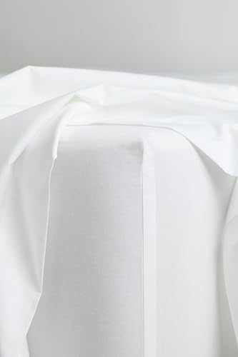 Bed Threads - Cotton Fitted Sheet - Organic Cotton Percale - 200TC - Luxury Organic Bedding - Breathable & Ultra-Crisp - Single Fitted Sheet Only - Machine Washable - Twin - Crisp White