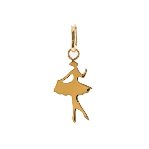 Pendentif danseuse en plaqué or collier sans chaîne pour femme