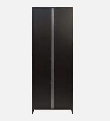 Image of Mintwud Pepperfry Engineered Wood Maya 2 Door Wardrobe | Modern Bedroom Almirah with Lock, Handles and Shelves | Wooden Cupboard for Clothes Storage (Wenge Finish) | 3 Years Warranty