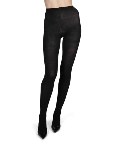 MeMoi Women's Opaque Pin Ribbed Cotton Sweater Tights3