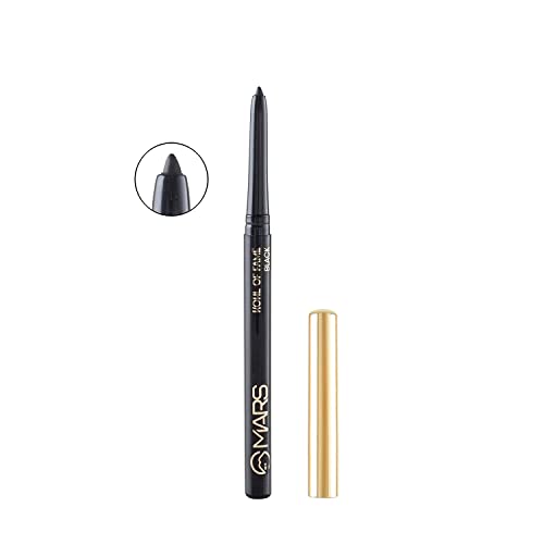 MARS Kohl of Fame Up to 12 Hours Stay Retractable Kajal | Smudgeproof and Waterproof | Long Lasting (0.35g) (Black)