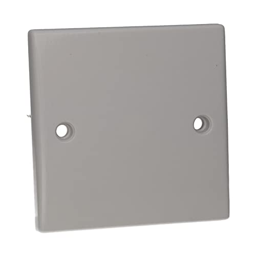 kenable 1 Gang Blanking Plate Cover Curved Edge Rounded Faceplate White [Single Blank Plate Cover]