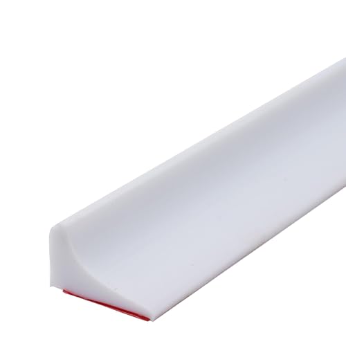 Hinapan 2 m Schwallschutzleiste Dusche selbstklebend, Küchenarbeitsplatte Wasserschutzstreifen, wasserdichter Silikon-Wasserstopper, Nass-Trocken-Trennung in Bad und Küche (Weiß)