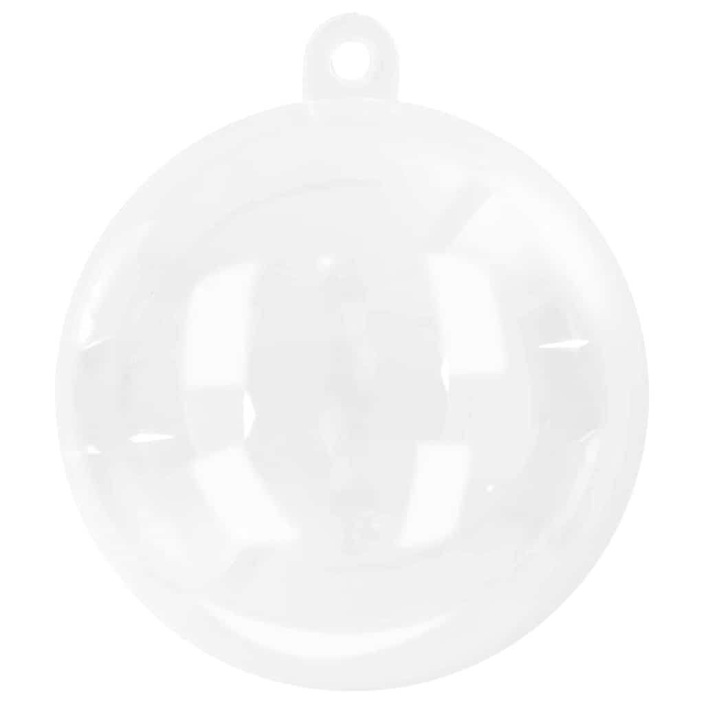 Weihnachtskugel-Set 25 Stück Transparent Ø 8 cm Kunststoff Weihnachtsbaumschmuck Christbaumschmuck Baumschmuck Anhänger Ornamente Weihnachtsdeko für Tannenbaum Schmücken Dekorieren