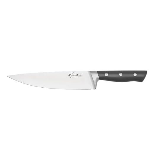 Lagostina Virtuoso, Coltello da Chef 20cm, Versatile, Robusto e Resistente, Lama in Acciaio Inox, Manico Ergonomico Rivettato con Rinforzo, Elevata Affilatura, Taglio senza sforzo