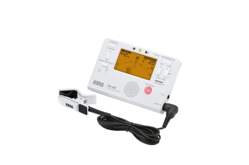 Korg Tm60C Combo Tuner Metronome With Contact Microphone, White #TOP14