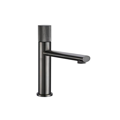 Mitigeur d'eau chaude et froide gris court pour lavabo et vasque de salle de bain