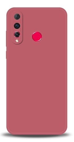 WUACYEAMING Compatible with Huawei nova 4 Case,with Camera Lens Protector Ultra Slim Liquid Silicone Cover Anti-Scratch Shockproof Case-Red