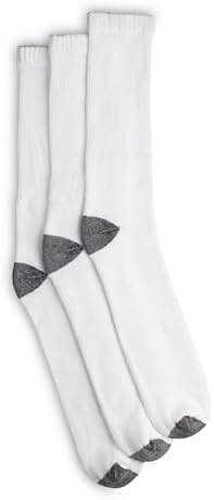 Harbor Bay by DXL Men's Big and Tall 3-pk Continuous Comfort Crew Socks White