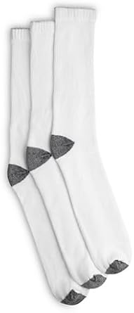 Harbor Bay by DXL Men's Big and Tall 3-pk Continuous Comfort Crew Socks White