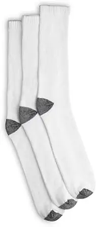 Harbor Bay by DXL Men's Big and Tall 3-pk Continuous Comfort Crew Socks White
