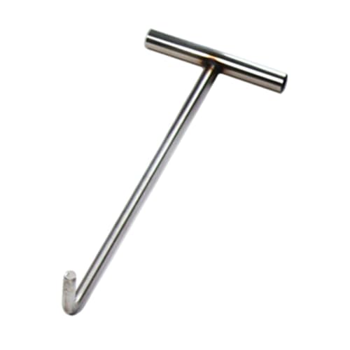 Kokiya Manhole Cover Lifter,Lifting Hook,Manhole Lid Puller Lift Manhole Covers Manhole Hook Tool Single Hook for Storm Drain Cover, 38cm Dia 8cm Thick