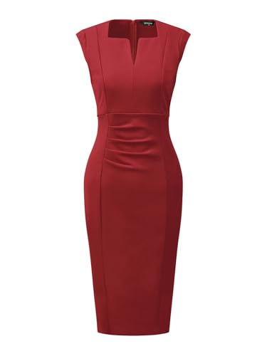 Image of Allegra K Women's Sheath Dress Pencil Work Sleeveless Professional Office Dresses