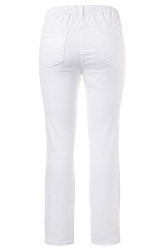 Ulla Popken Donna Taglie Grandi Fino A 64 | Leggings Da Donna | Elastico In Vita, Tasche Posteriori | Slim Fit | 696876, Bianco Neve, 38W X 32L - 5