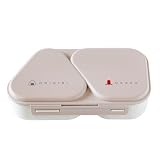オーエスケー（OSK) おにぎり ランチケース 弁当箱 465ml モカ ベージュ 押し型付 抗菌 ロック付き 電子レンジ対応 LS-15 日本製