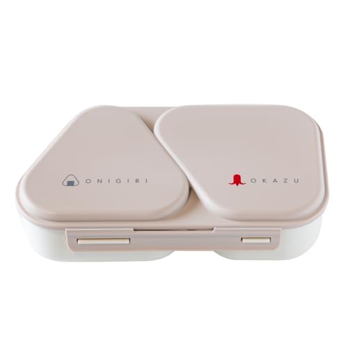 オーエスケー（OSK) おにぎり ランチケース 弁当箱 465ml モカ ベージュ 押し型付 抗菌 ロック付き 電子レンジ対応 LS-15 日本製のサムネイル