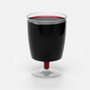 AIOS One Piece Disposable Plastic Wine Glasses 200ml. Pack of 48. for picnics, Camping, Glamping, BBQ, Days Out, Parties, Special Occasions.