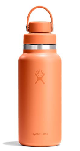 Image of Hydro Flask Water Bottle - Insulated Stainless Steel - Wide Mouth Flex Chug Lid, Non Spill, Leakproof in 32 Oz Nectar Orange