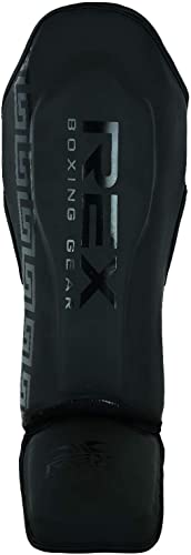 Rex Boxing Shin Guard for Kickboxing, Muay Thai, MMA Fighting and Training Pads, Leg Protector, Shin Protector, Shin Instep, Shin Guard, for Martial Arts, Sparring and Boxing (M, Matt Black) - Thumbnail 6