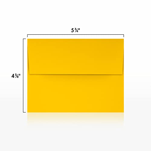 Luxpaper A2 Invitation Envelopes | Peel & Press | 4 3/8" X 5 3/4" | Sunflower Yellow | 80Lb. Text | 50 Qty #TOP2