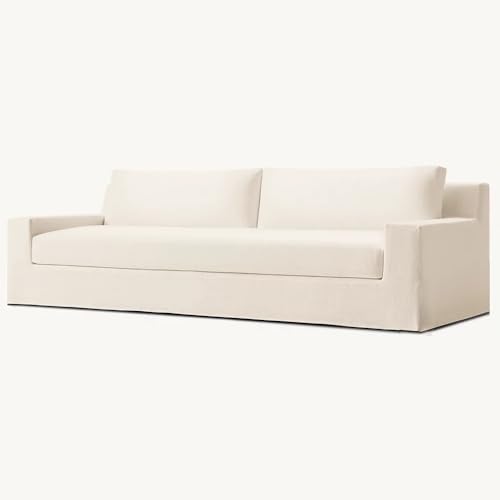 Modern Slipcovered Sofa with One-Piece Easy Removable Washable Fa...