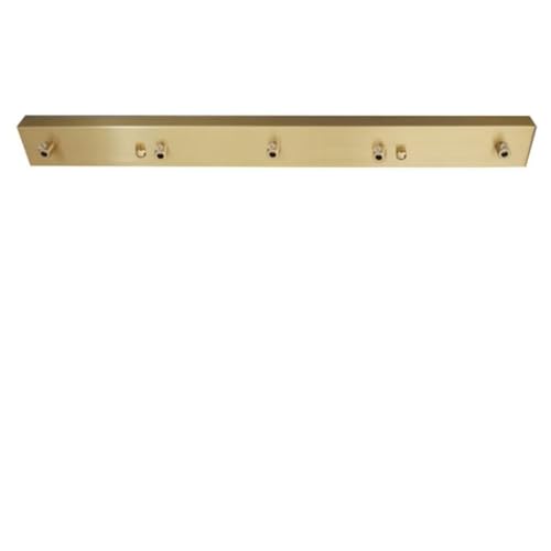 AstrizLamp 5 Agujero Embellecedor Lampara Techo 80cm Rectangular Roseta de Techo de Metal Dorado Hierro Cubierta Lámpara de Techo 5 vía Fijación al Techo con Accesorio para plafones lámparas colgantes