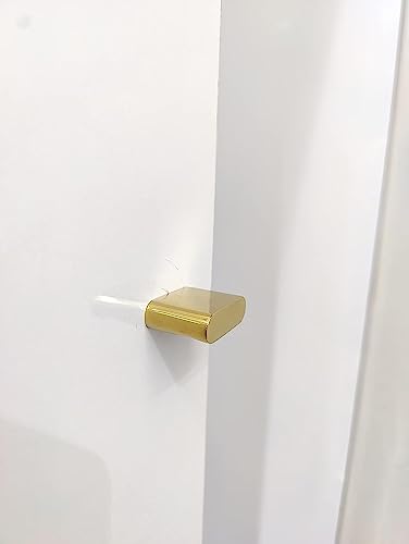 Image of Brass Cubic Shape Door Pull Handle Knobs for Drawer & Cabinets (Pack of 10, PVD Gold)