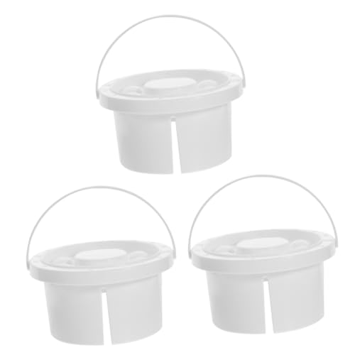 TEHAUX 3pcs Portable Pencil Bucket School Water Bucket Paint Mixing Tray Household Brush Washer Cleaning Supply Brush Holder Convenient Brush Washer Wash Accessories Washers Plastic White
