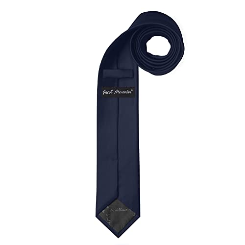 Image of Jacob Alexander Men's Skinny Width 2 inch Solid Color Tie