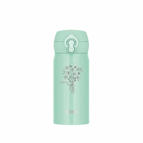 THERMOS サーモス 花デザイン水筒 名入れ無料 350ml アイスグリーン JNL-S350 ワンタッチ 直飲みタイプ IG 食洗機対応モデル 〔7322〕(4.花D)