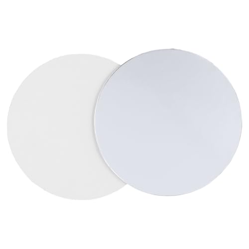 LEXININ Mini Cake Boards, 4 Inch Round Silver Cardboard Base, 100 Pack, for Wedding Birthday Cake Decorating