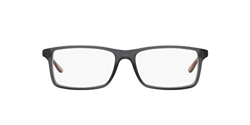 RALPH LAUREN Men's RL6128 Rectangular Prescription Eyewear Frames, Grey/Demo Lens, 53 mm