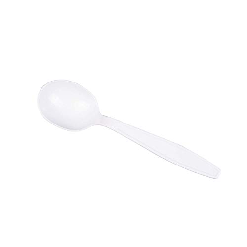 Karat U3532W 5.6" Poly-Wrapped Heavy-Weight Disposable Soup Spoon, White (Pack Of 1000) #TOP7