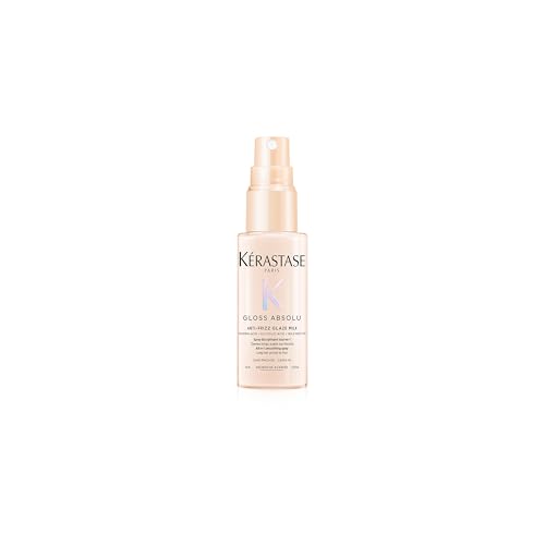 Kérastase, Spray, Gloss Absolu, Glaze Milk Anti-Frizz, para todos os tipos de cabelos, com ácido hialurônico, glicólico e óleo de rosa silvestre, proporciona brilho, protetor térmico, 45ml