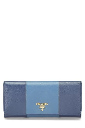 Pre-Loved Blue Saffiano Continental Wallet, Blue