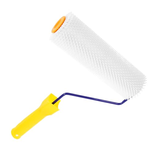 Kisangel Rodillo De Púas Autonivelante Antiespumante 23 Cm Para Acabado Liso En Superficies De Cemento, Portátil y Fácil De Manejar Para Pintura Industrial