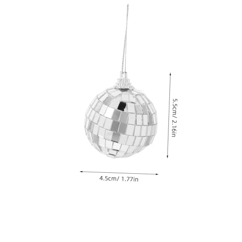 Luxshiny 6pcs Mini Mirror Disco Reflective Ornaments para árbol de Navidad, bodas, fiestas, decoraciones colgantes brillantes para festivales de música y fiestas en casa miniatura 2