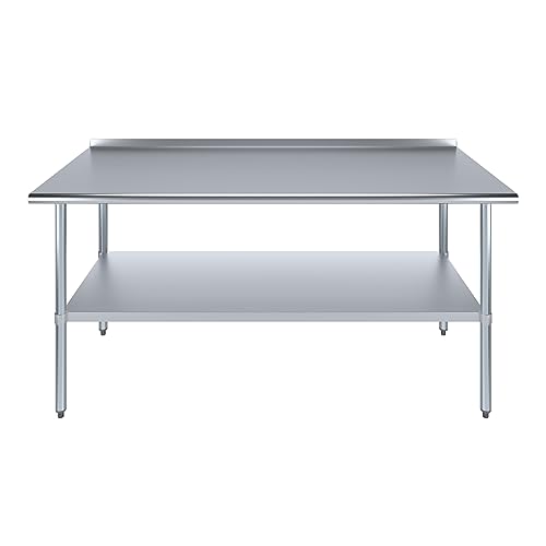 Image of AmGood Stainless Steel Work Table | Metal Utility Table (72 inch Long x 30 inch Deep)