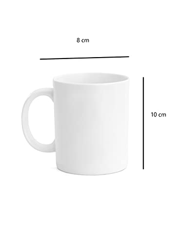 Image of Clay Craft Fine Ceramic Plain Solid Color Milk Mug 350 ml Best for Office and Home, Gifted to Mother, Father, Sister, Brother, Friends and Family (Black+White, 2)